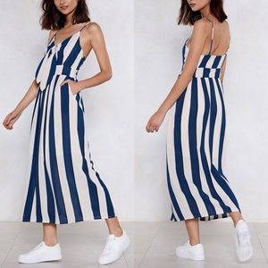 Striped Maxi dress with front tie